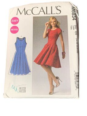 McCalls M6834 Dress Sewing Pattern Melissa Watson Size 14-16-18-20-22 Uncut